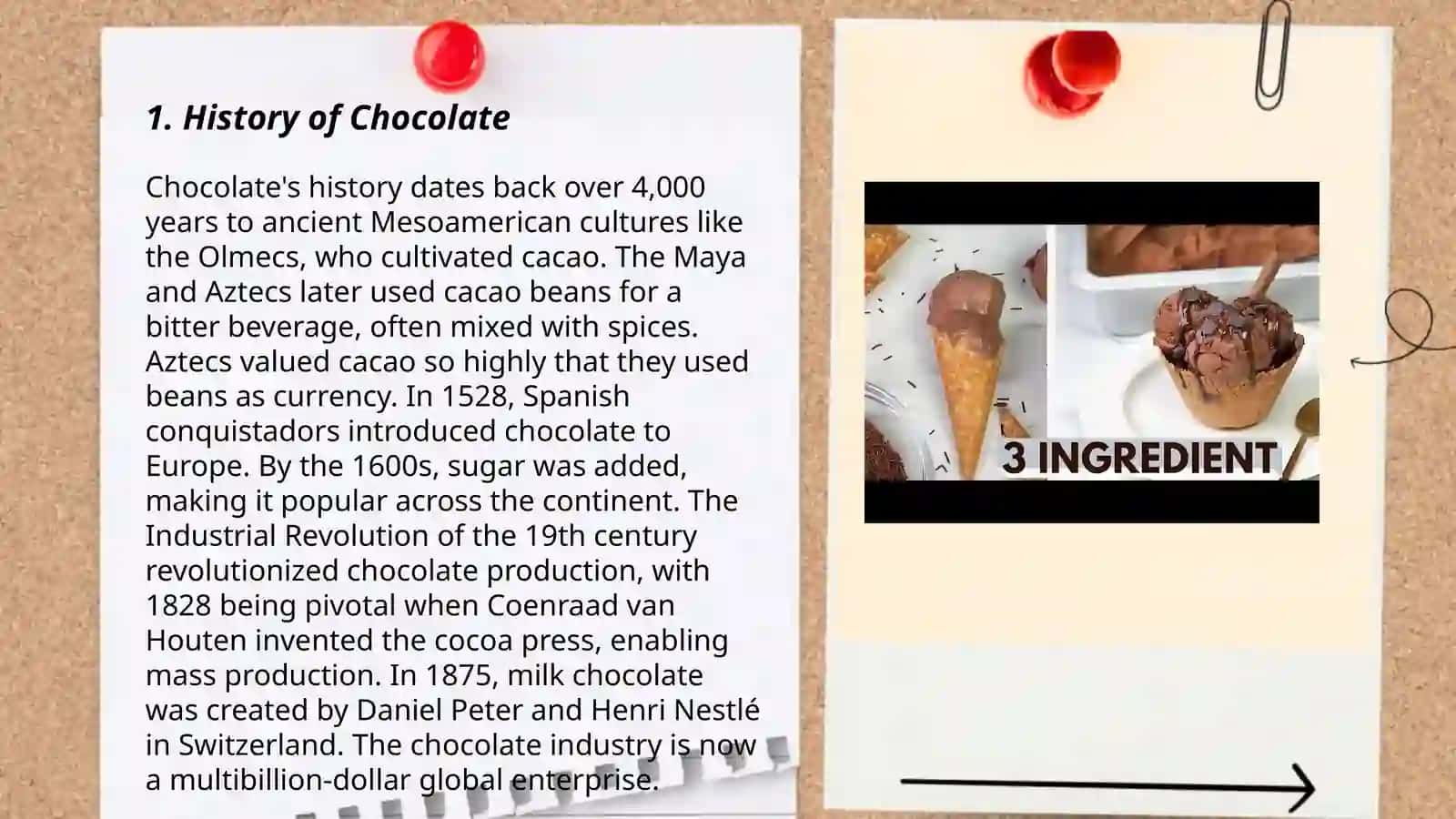Chocolates and ice cream in speaking Ielts 3