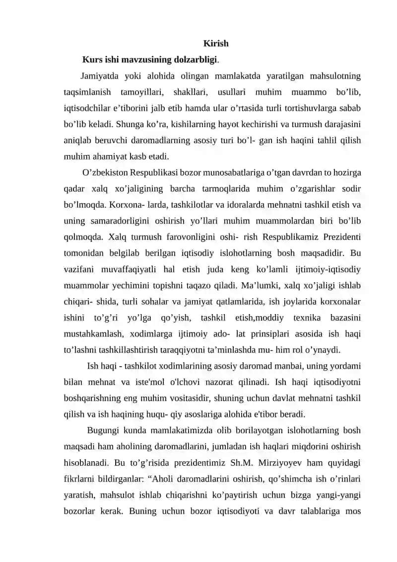 Ish haqini tashkil etishning yagona tarif tizimi,uning maqsadi va vazifalari 3