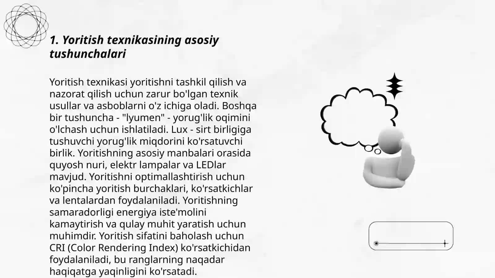 Yoritish uskunalari yoritish texnikasi hisoblaridagi asosiy qoidalari 3