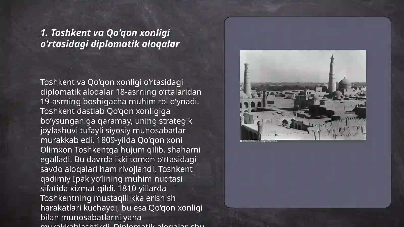 Tashkent va Qoqon xonligidagi munosobatlar 3