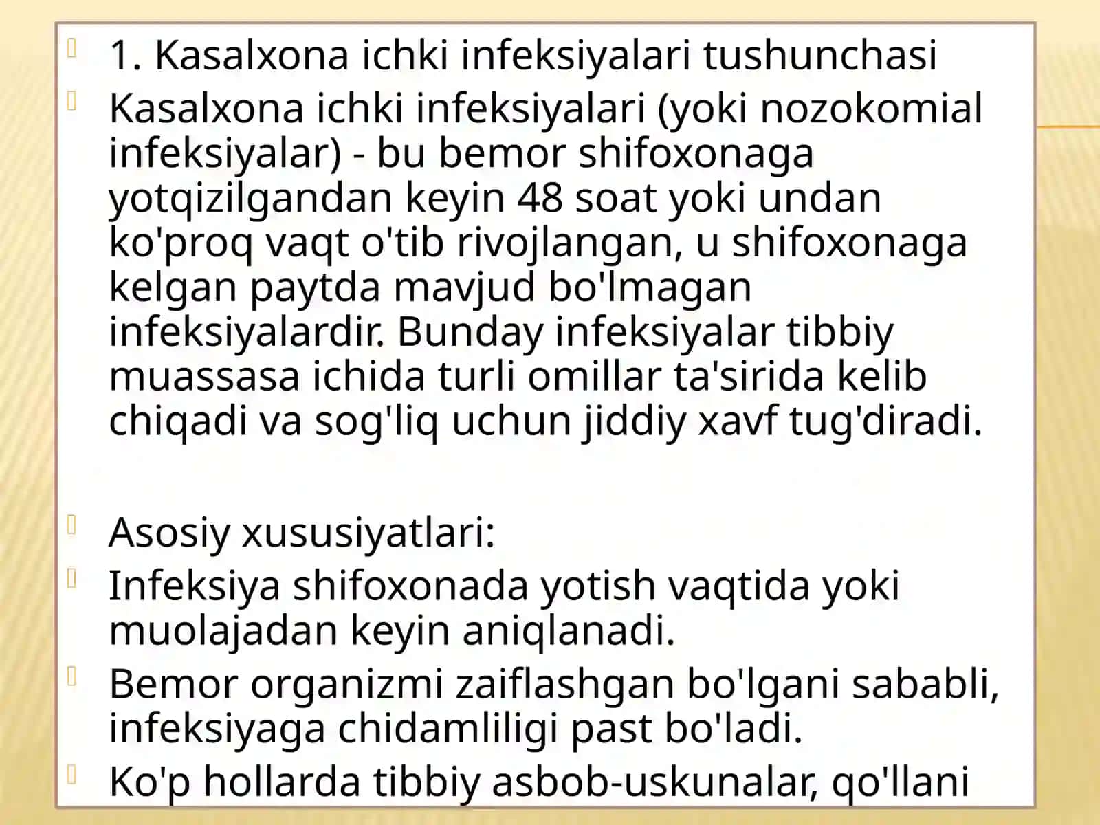 Kasalxonai chiki infeksiyalarning tushunchasi, havomuhitining bakteriologik ifloslanishi haqida umumiy tushuncha 3