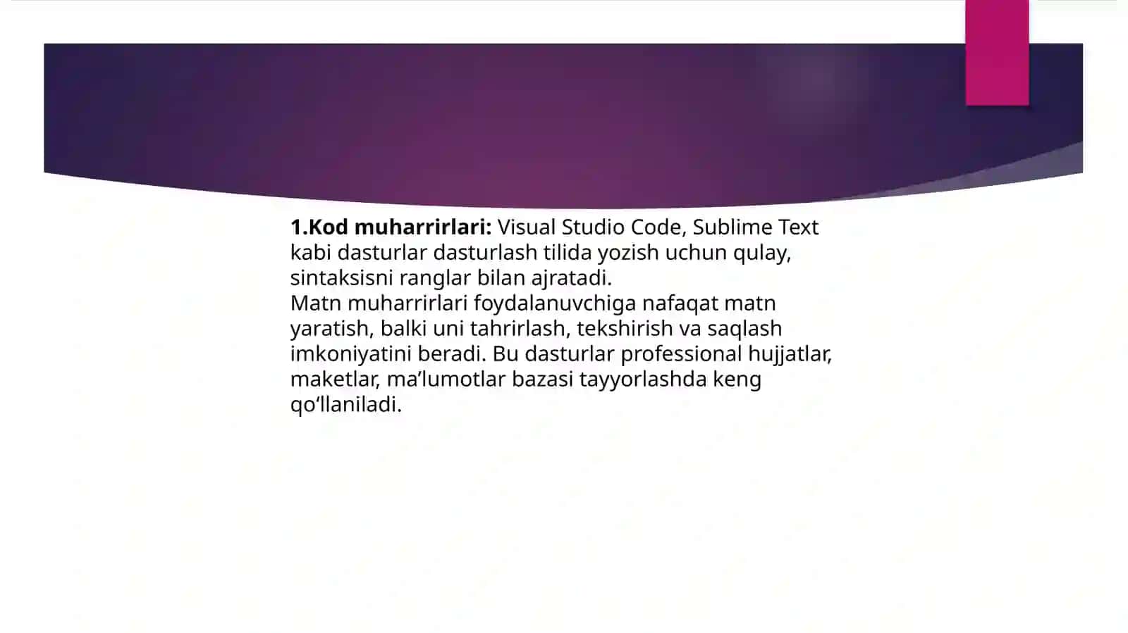 Matnmuharrirlari va Word matn protsessori. Excel elektron jadvallari bilan ishlashi 3