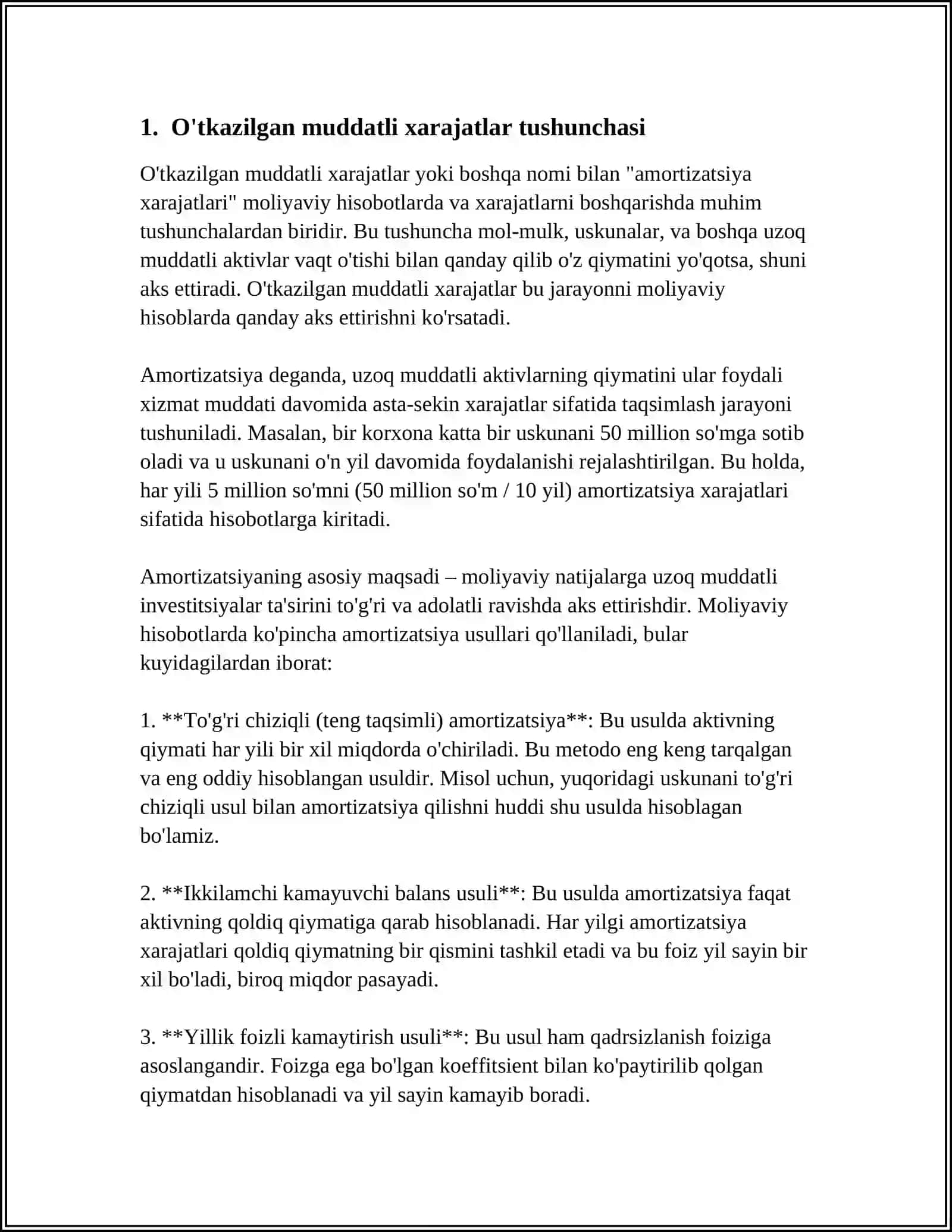 QISQA VA UZOQ MUDDATLI XARAJATLAR 3
