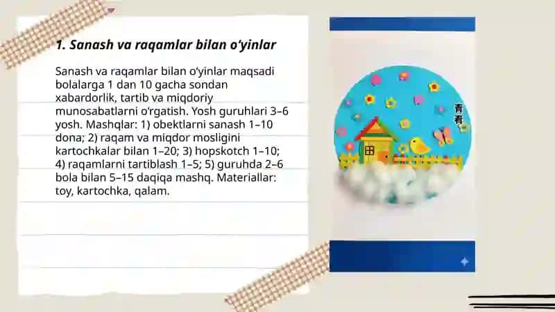 O'yinlar (Maktabgacha yoshdagi bolalarga miqdor va miqdoriy munosabatlarni o‘rgatish uchun o‘yinlar) 3
