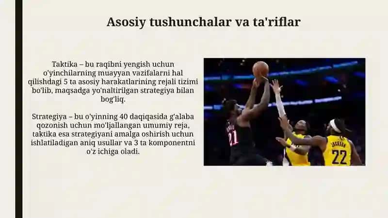 Basketbol oʻyin taktikasining tasnifi 3