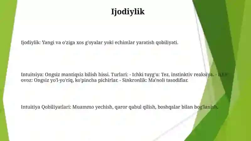Sezgi turlari va uning qobiliyatlari 3
