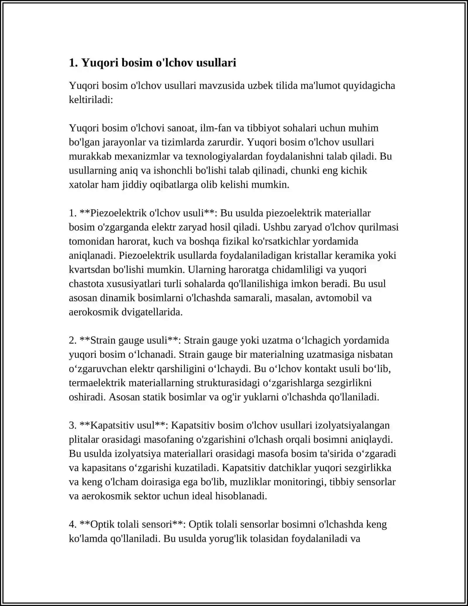 GRUNTGA NISBATAN YUQORI BOSIM MIQDORINI ANIQLASH 3