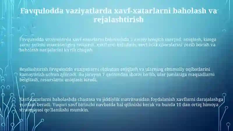 Favqulodda vaziyatlarda ishchilarni muhofaza qilish 3