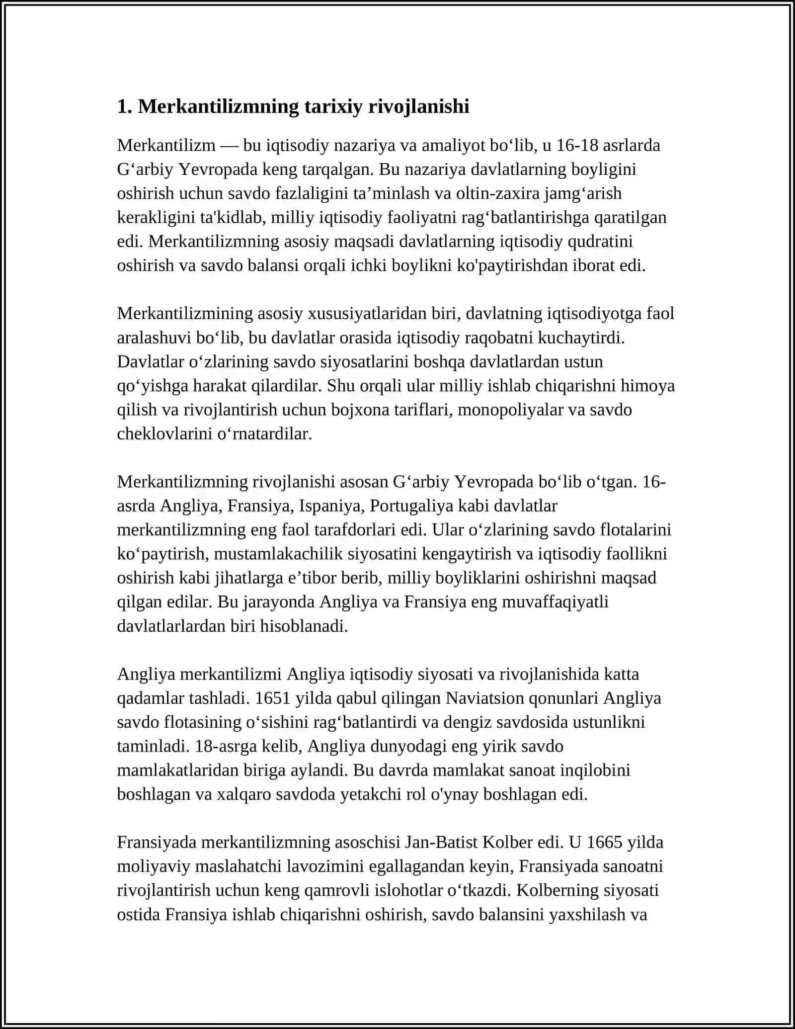 MERKANTILIZM IQTISODIY TA’LIMOTI 3