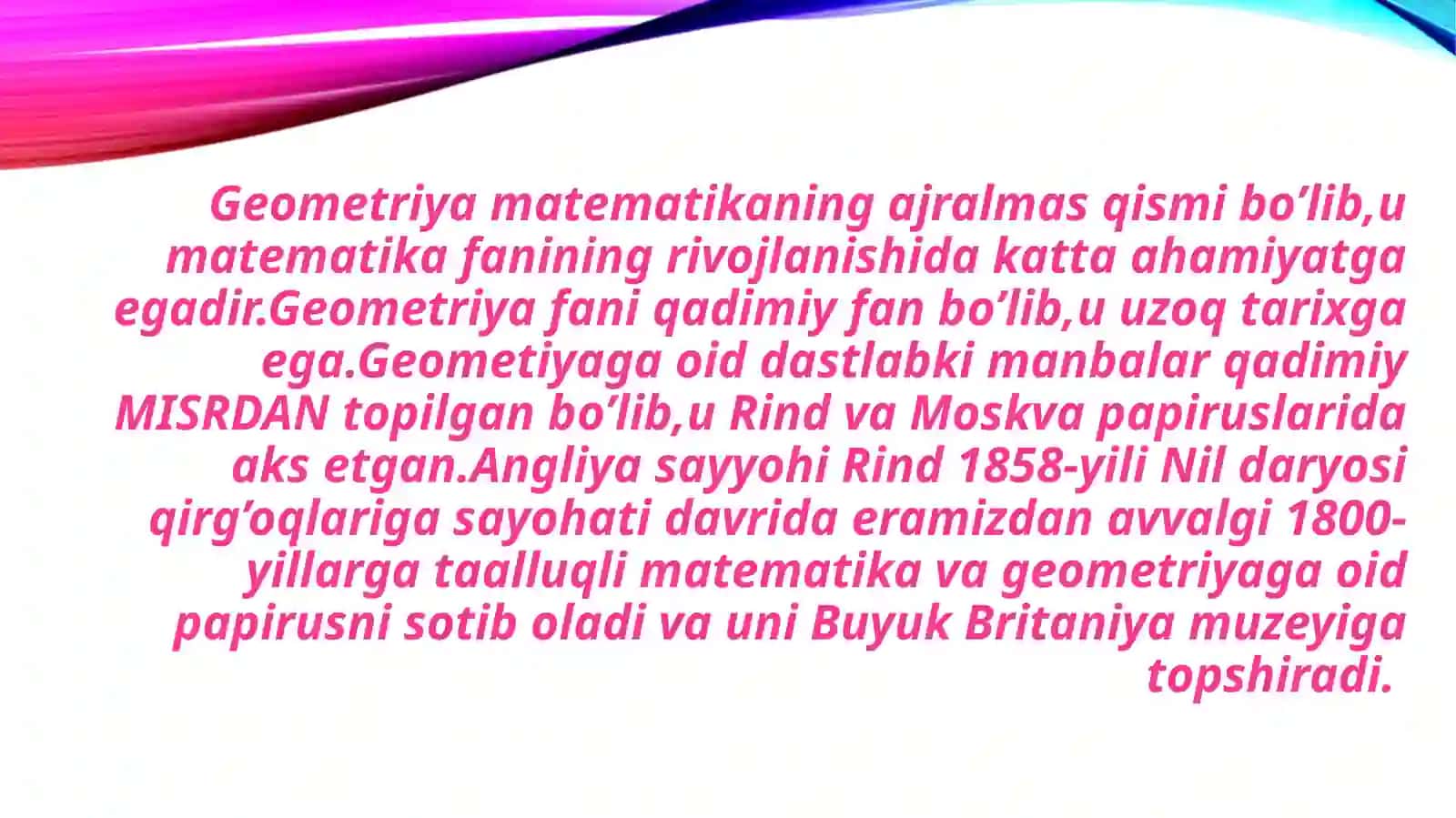 Planimetriya aksiomalarini takrorlash. Sodda geometrik figuralar ta'riflari 3