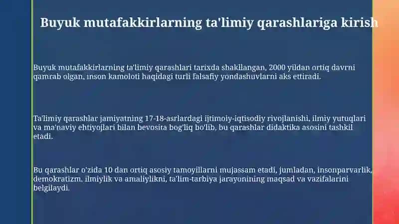 Buyuk mutafakkirlarning ta'limiy qarashlari 3