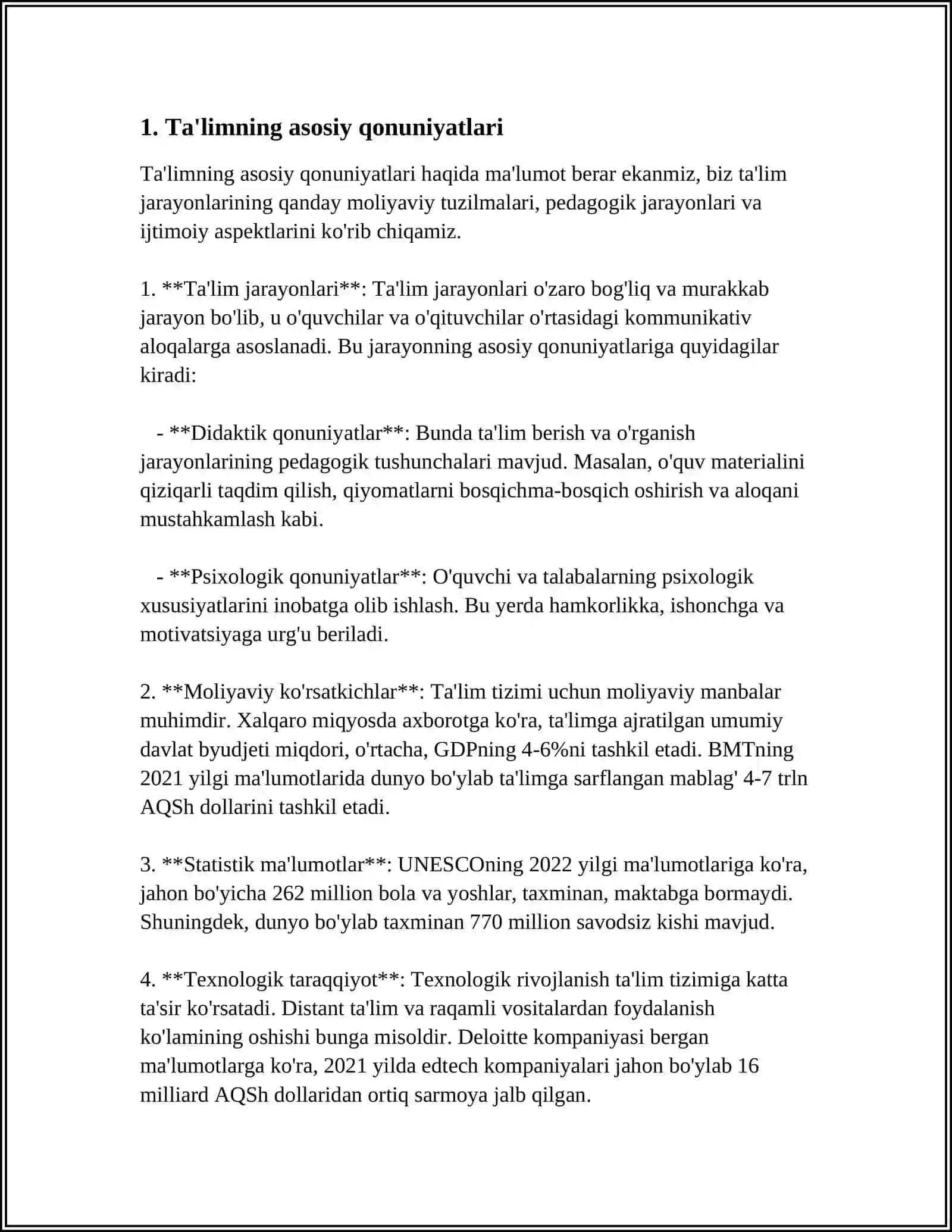 TA'LIM QONUNIYATLARI VA TAMOILLARI 3