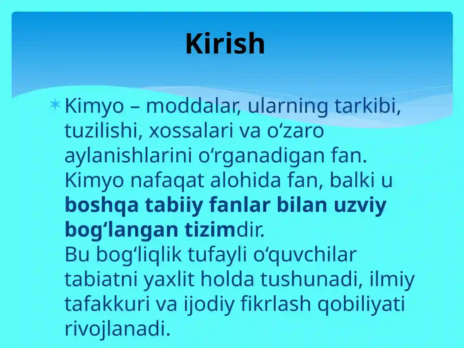 Kimyoning fizika, matematika, biologiya, geografiya bilan fanlararo bog‘liqligi 3