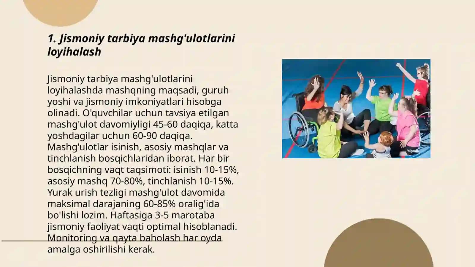 Jismoniy tarbiyani tashkil etish shakllari 3