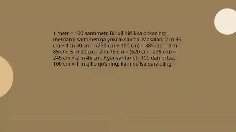 Ismli sonlar bilan amallar bajarish 3