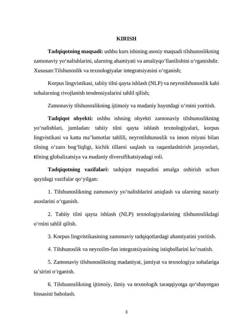 Tilshunoslikning zamonaviy yo’nalishlari va dolzarb muammolari 3