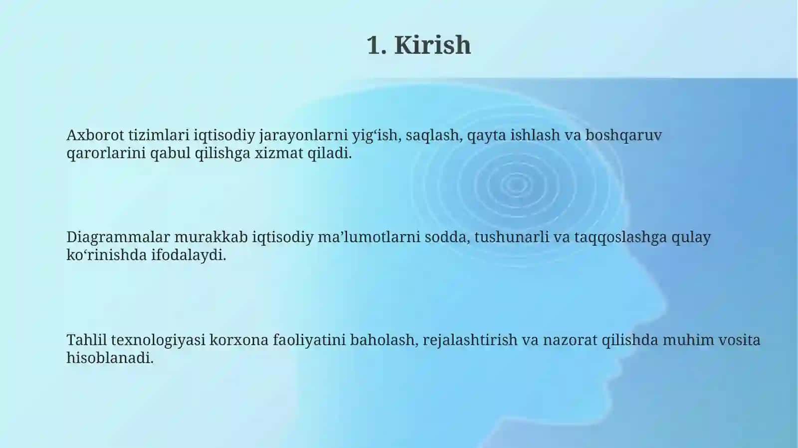Diagrammalar yordamida iqtisodiy axborotni tahlil qilish texnologiyasi 3