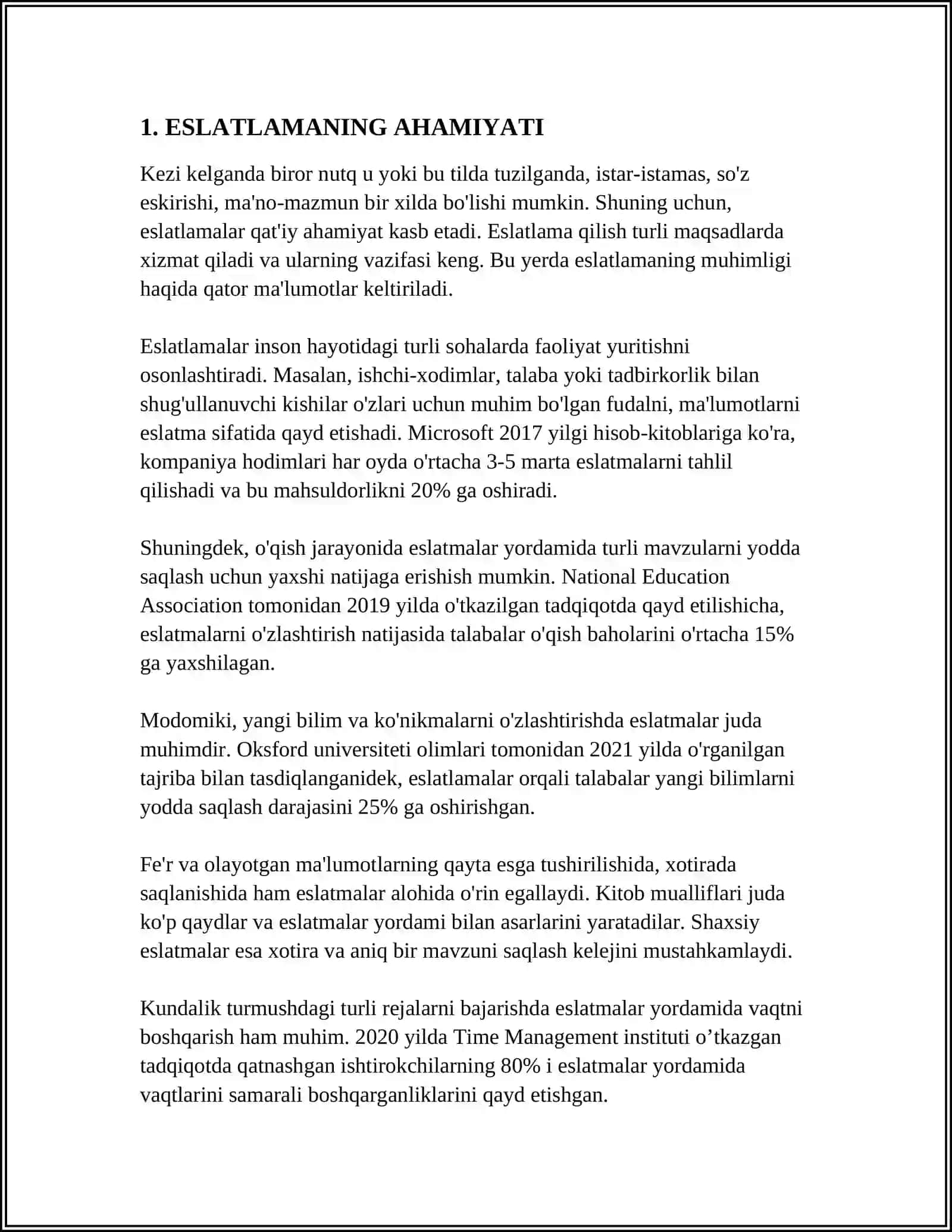 ESLATMALAR BILAN ISHLASH. NO TALKING VA UNING FOYDALI JIHATLARI 3
