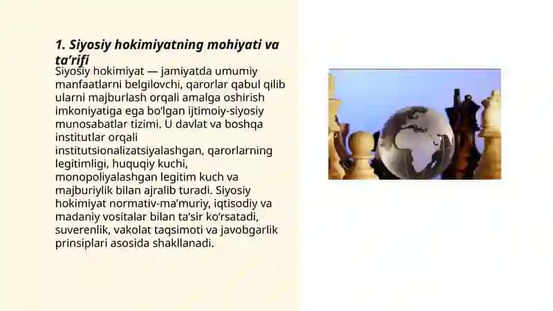 Siyosiy hokimiyat,uning substantsional xususiyatlari va kòrinishlari 3