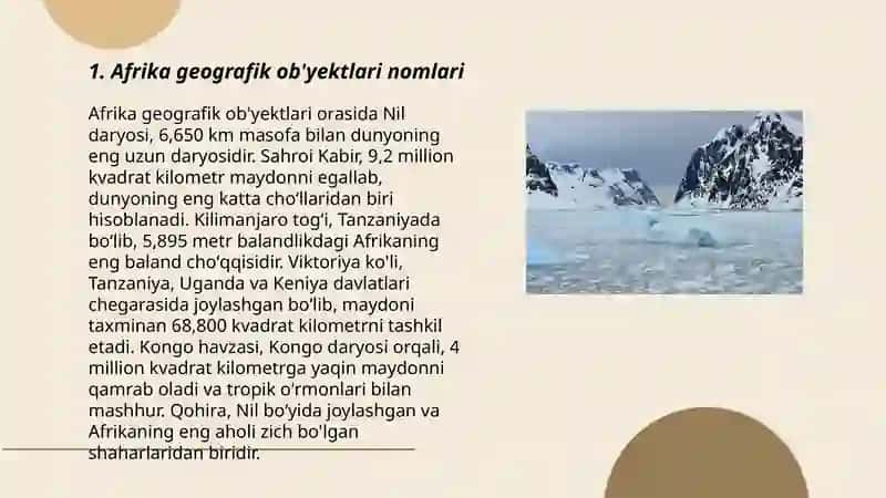 Afrika,Avstraliya,Okeaniya va Antarktida toponimiyasi 3