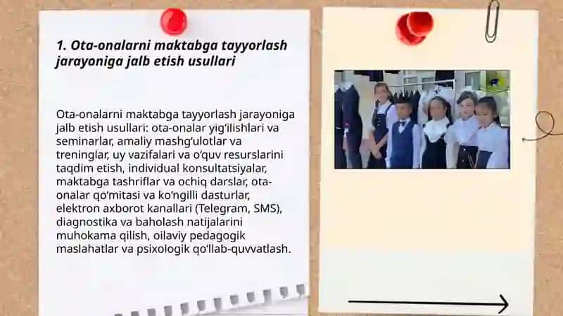 Bolalarni maktabga tayyorlashda ota-onalar bilan ishlash metodlari 3