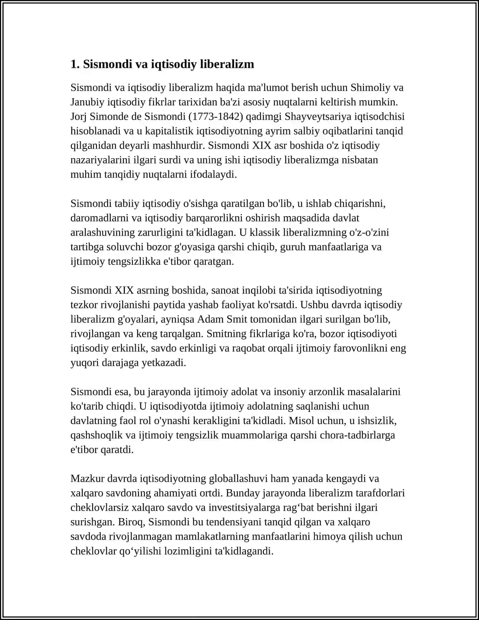 Sismondi, Prudon va Z.Rodbertus qarashlaridagi umumiylik, xususiylik 3