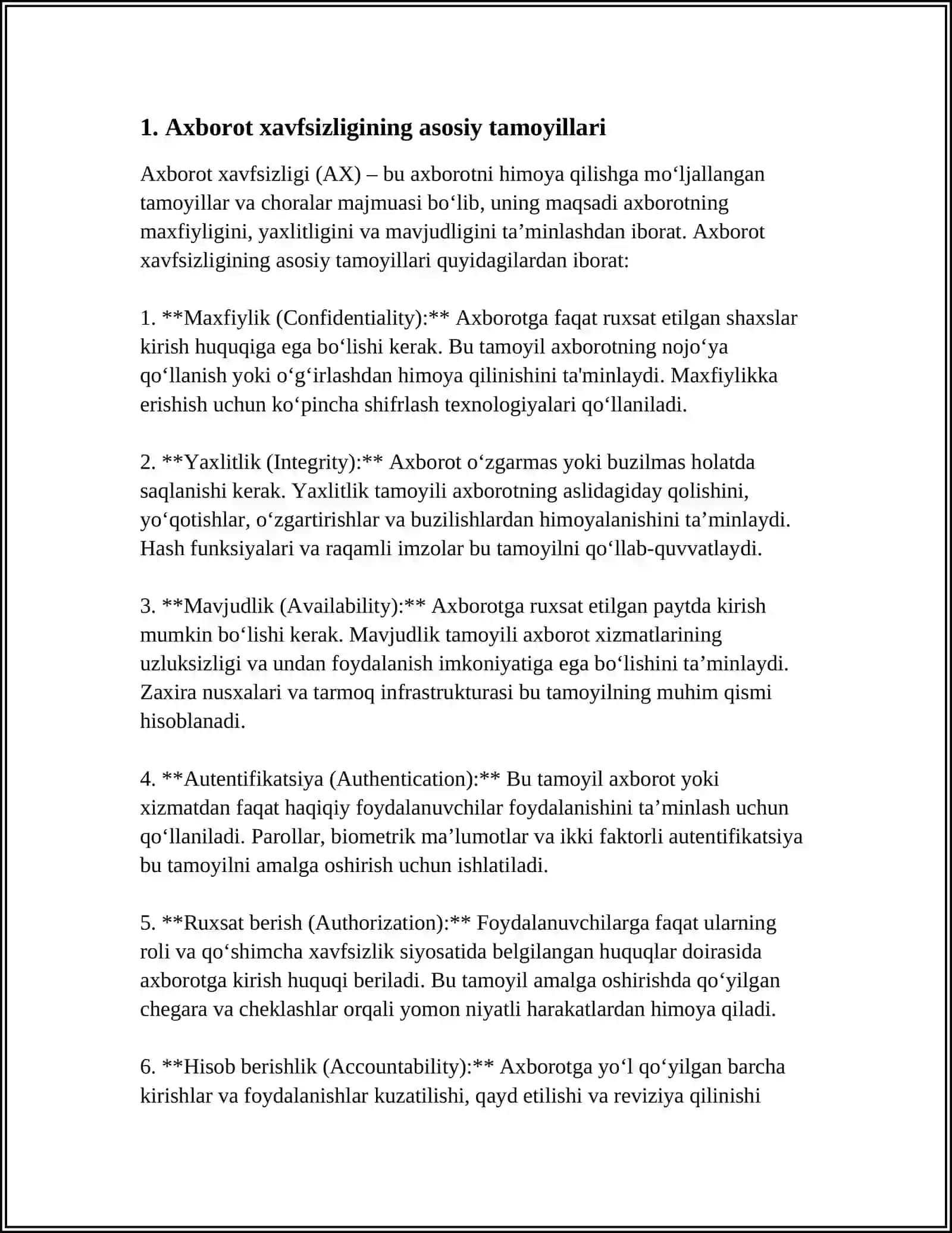 AXBOROT XAVFSIZLIGI TA'MINLASH USULLARI 3