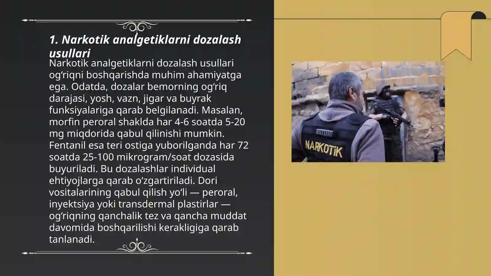 Narkotik analgetiklarni dozalash usullari 3