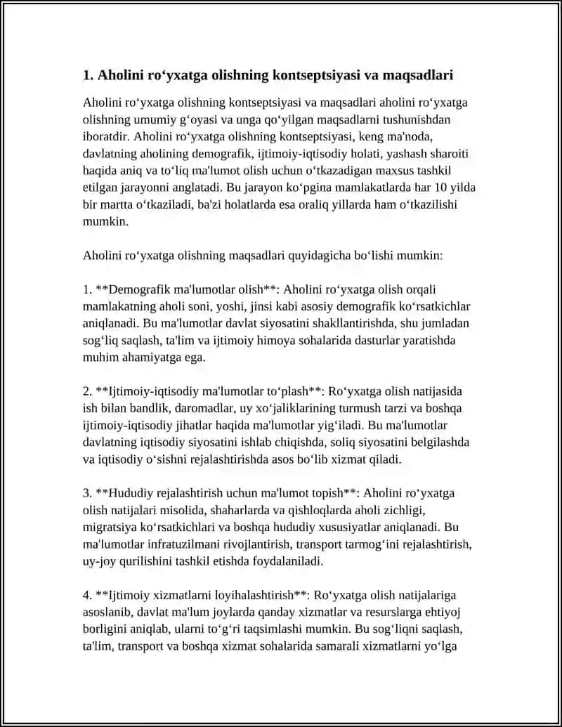 Aholini ro‘yxatga olish, uning ahmiyati va metodologiyasi 3