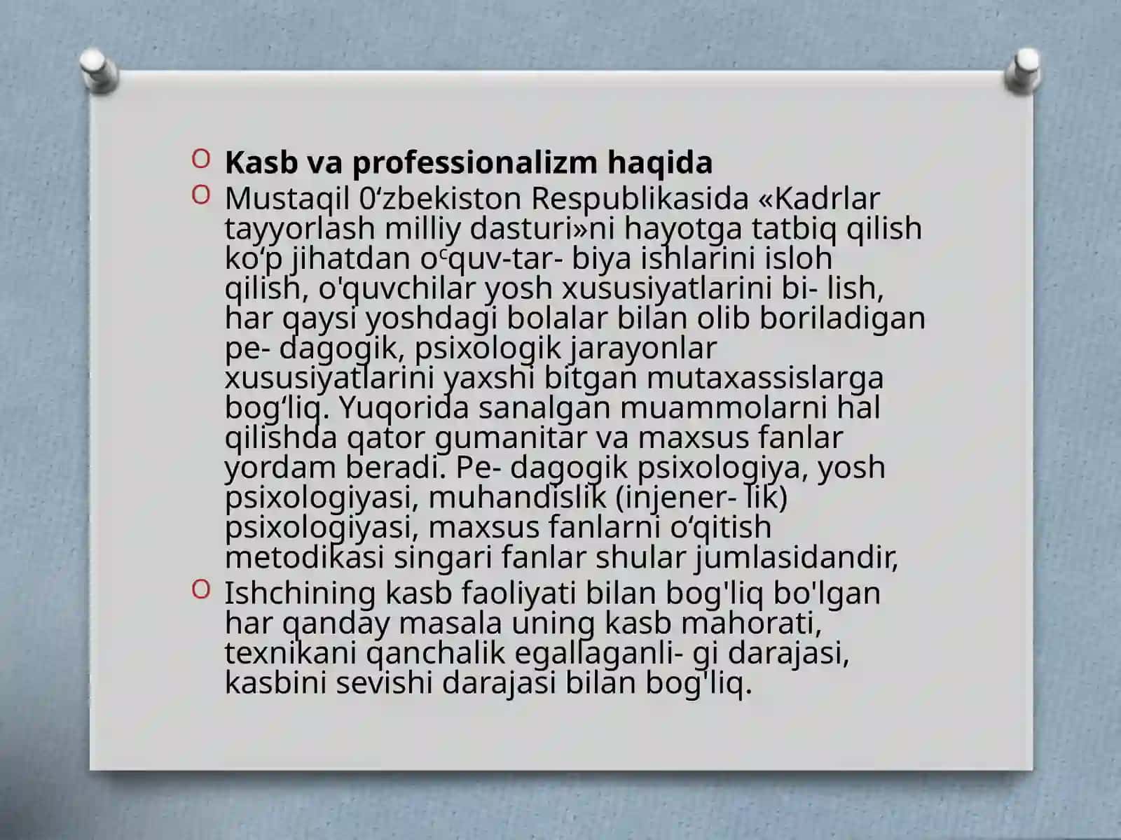 KASBLAR VA PROFESSIONALIZM MUTAXASSISLIKKA 3