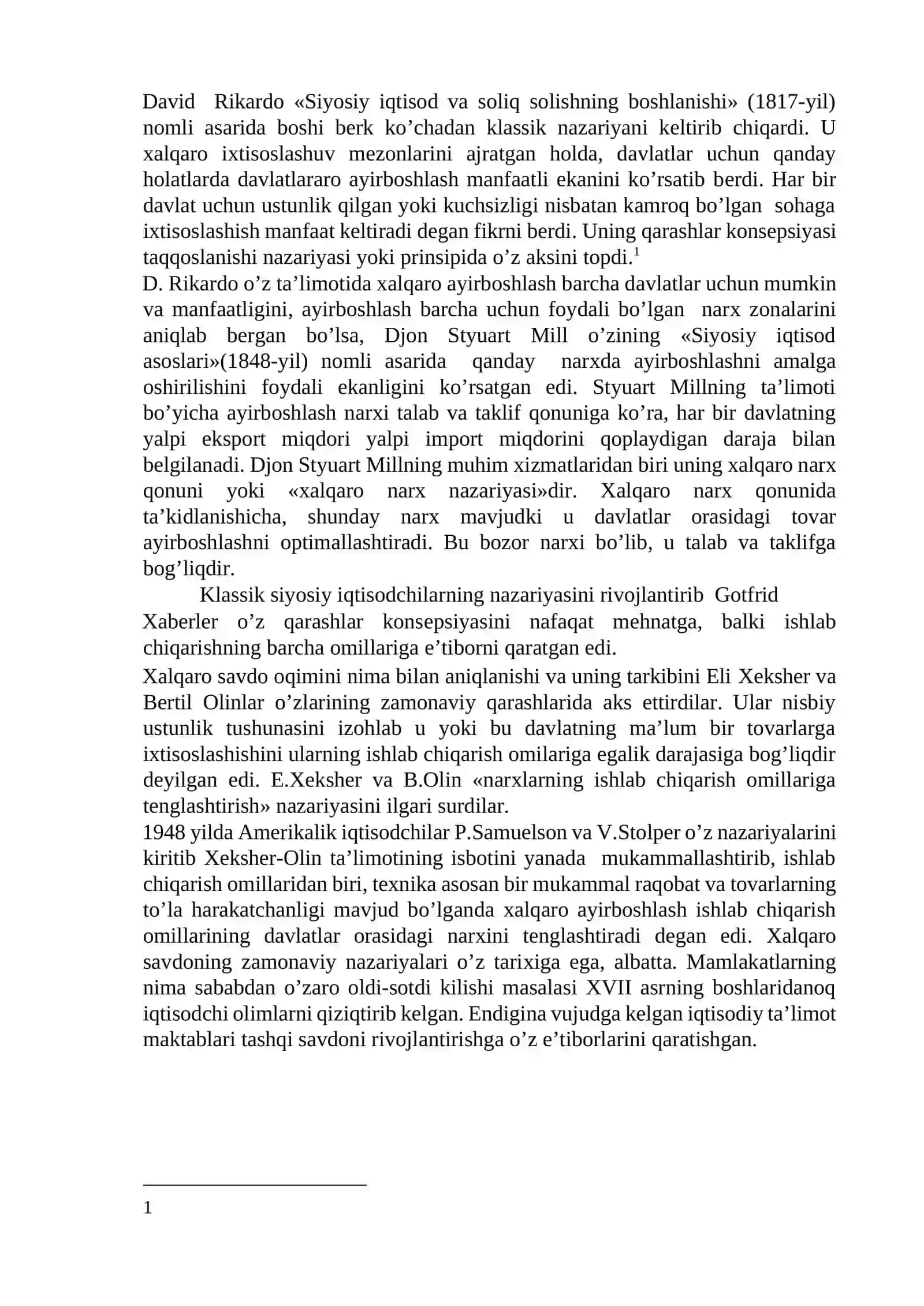 Xalqaro savdoning muqobil nazariyalari 3