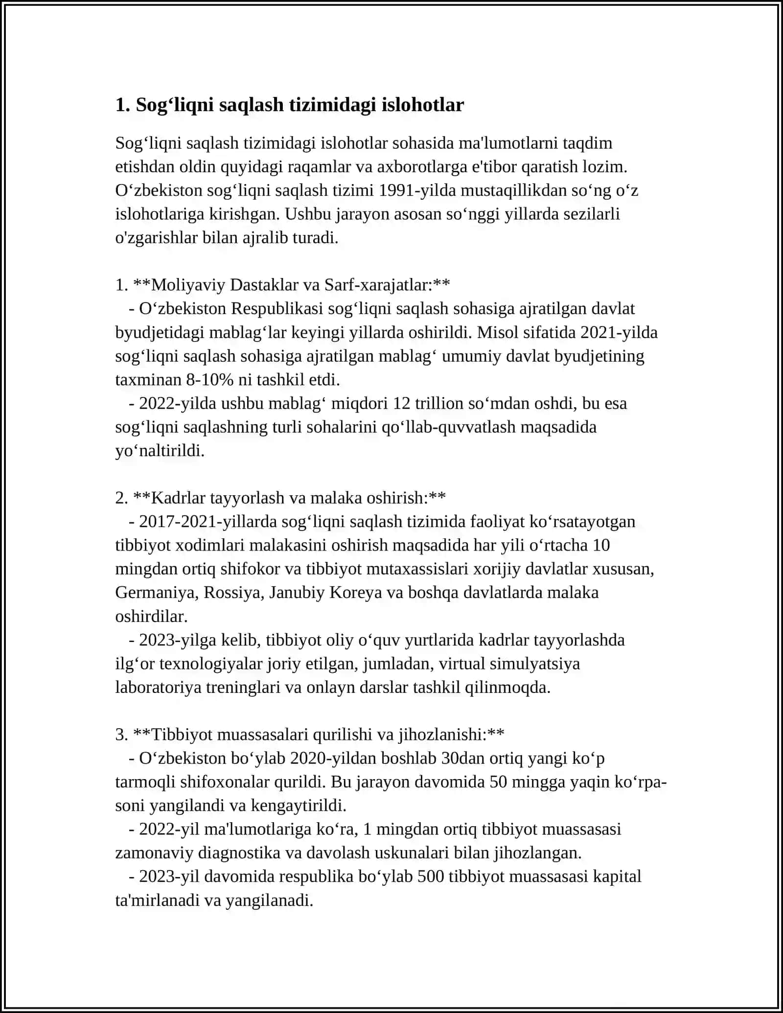 O‘zbekistonda Ijtimoiy Sohada Amalga Oshirilgan O‘zgarishlar 3