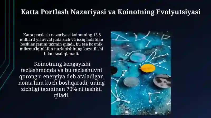 Katta Portlash Nazariyasi va Koinotning Evolyutsiyasi 3
