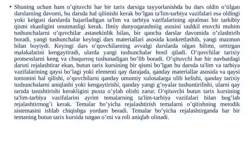 Tarix o‘qitishning tashkiliy shakllari. Dars, uning turlari va tuzilishi 3