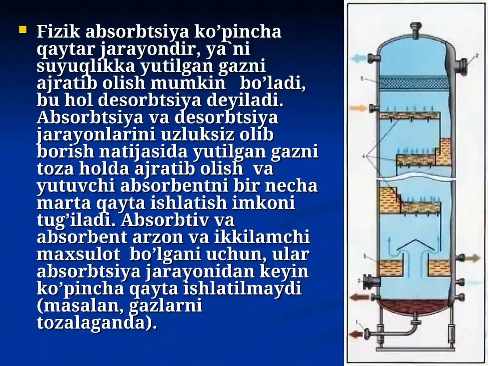 Gazlarni tozalash usullari (absorbsiya, adsorbsiya) 3