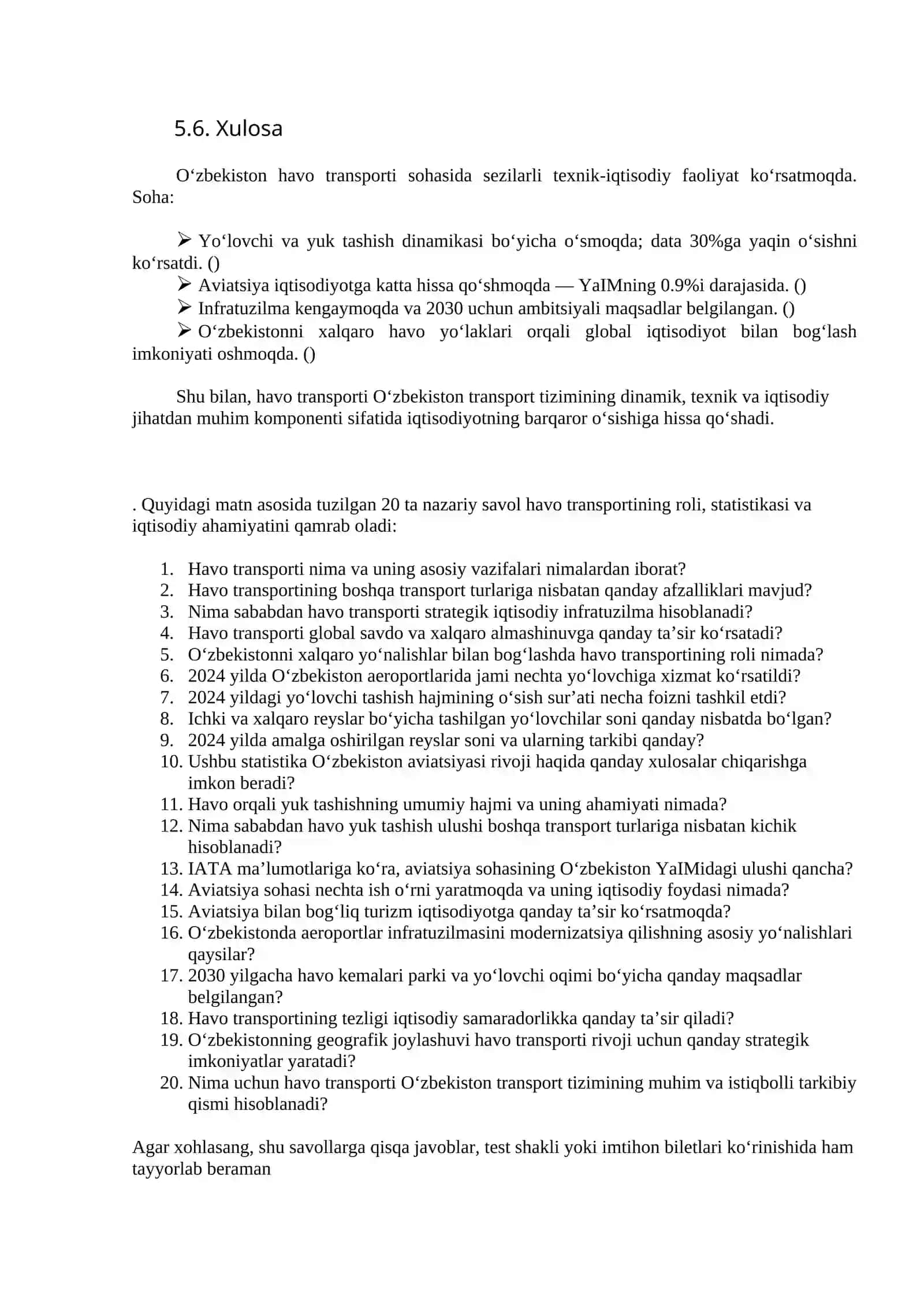 Havo Transportining Asosiy Texnik-Iqtisodiy Xususiyatlari 3