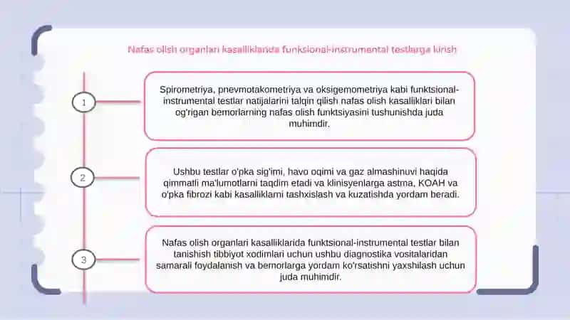 Nafas olish organlari kasalliklarida funksional-instrumental testlar natijalarini talqin qilish 3