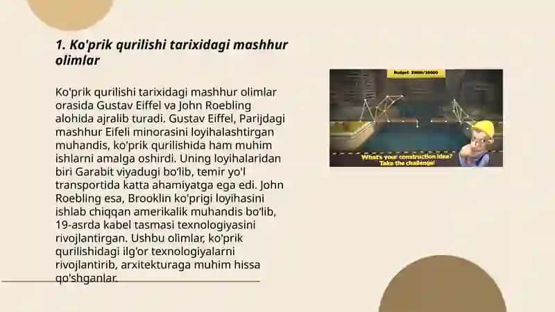 Ko’prik qurilishi borasidagi taniqli olimlar va quruvchilar 3