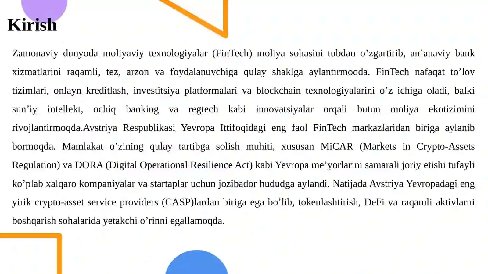 Avstriya Respublikasida moliya viy texnologiyalar ning rivojlanishi va bugungi holati 3