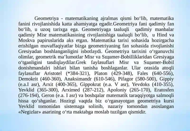 Maktabda geometriya (planimetriya) fanini o‘qitishning o‘ziga xos xususiyatlari 3