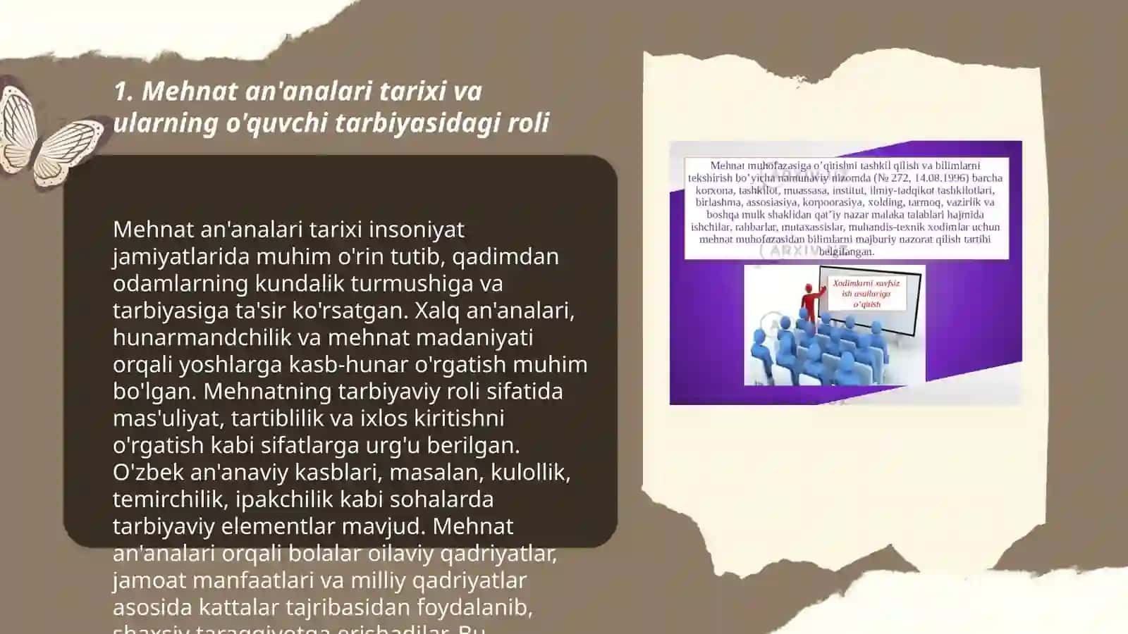 Mehnat an'analari tarixi va ularning o'quvchi tarbiyasidagi roli 3