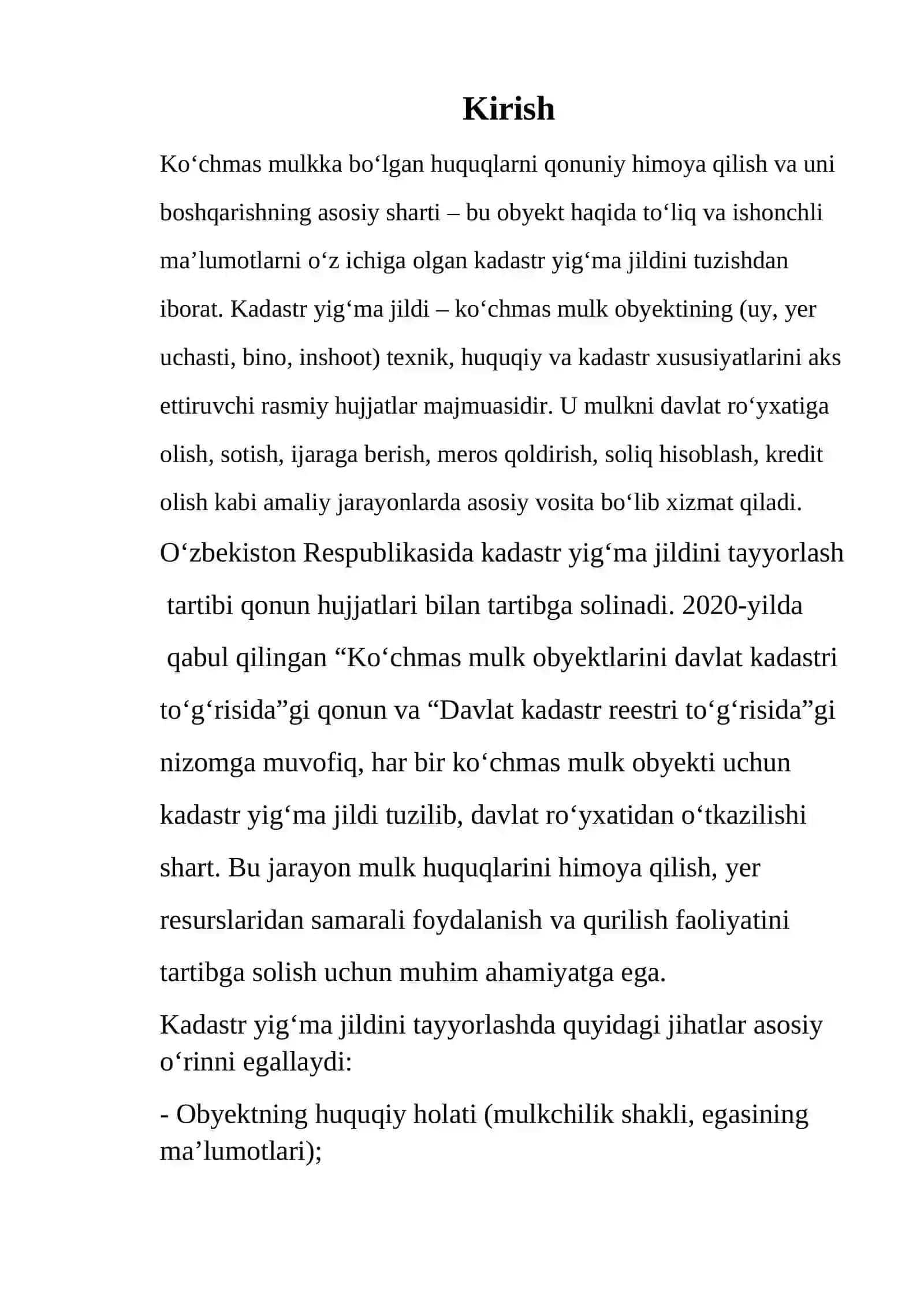 Ko‘chmas mulk obyektlariga kadastr yig’ma jildini tayyorlash tartibi 3