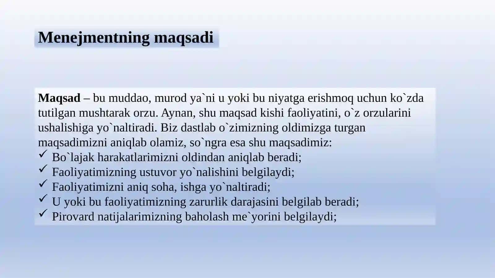 Menejmentning maqsadi va vazifalari 3