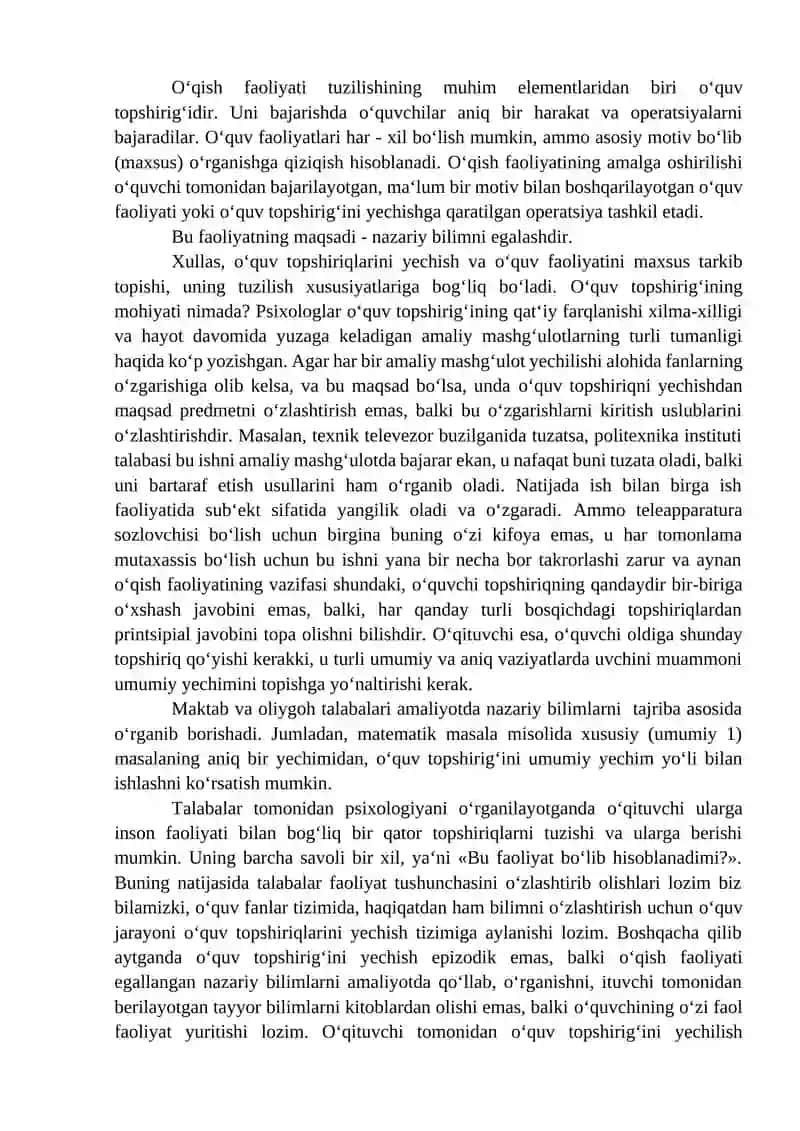 Ta’lim psixologiyasi. Tarbiya psixologiyasi. 3