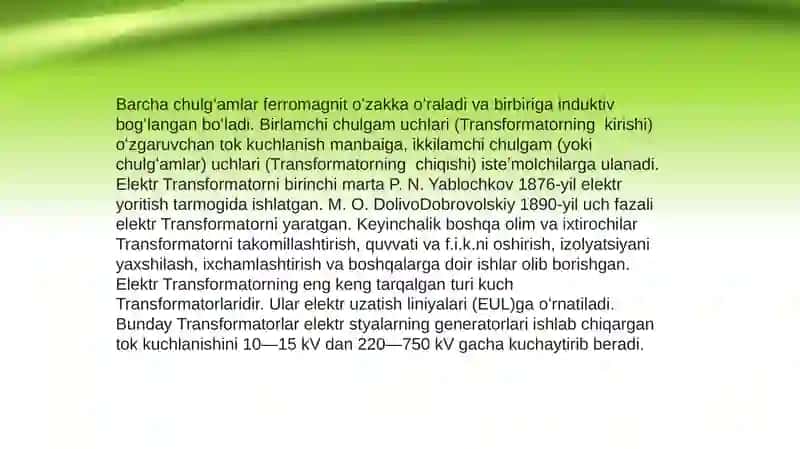 Transformatorlarning chulg’amlari 3