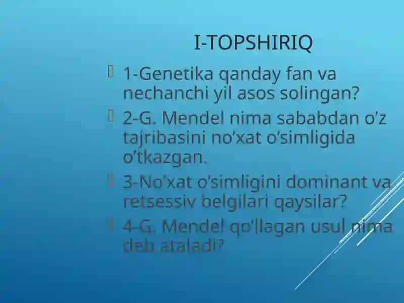 Mendel tadqiqotlari 3