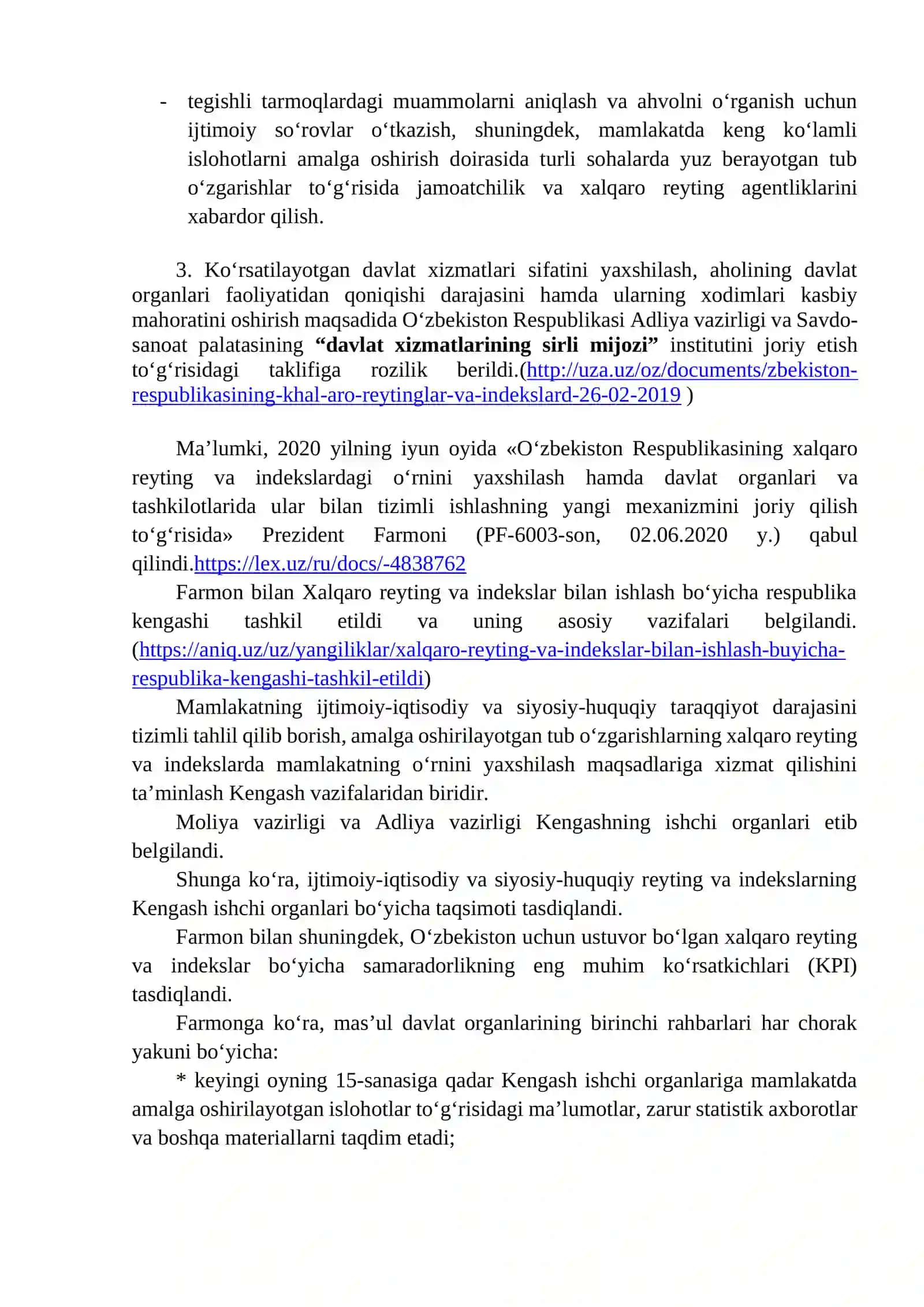 Oʻzbekiston Respublikasi xalqaro reyting va indekslari 3