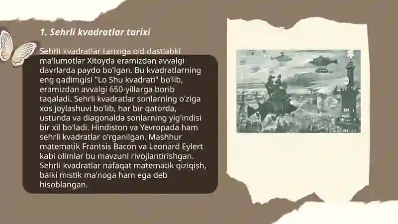 Sehrli kvadratlar tuzish va ularni tadbiqi 3