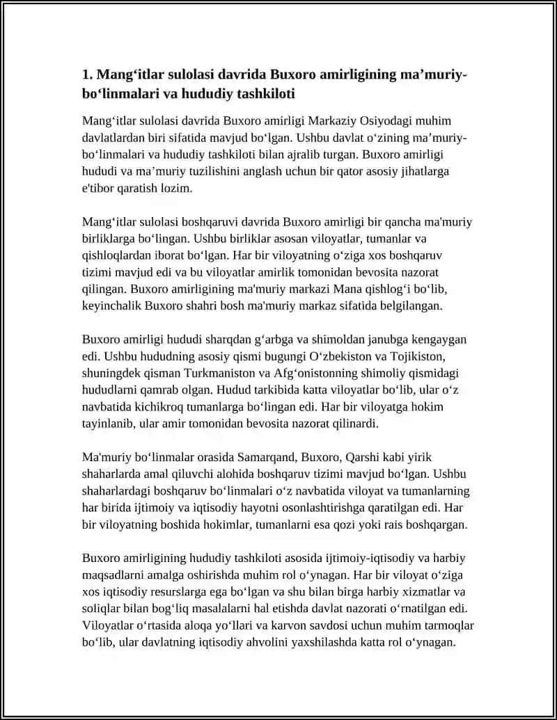 Mang‘itlar sulolasi tamonidan Buxoro amirligi tarixiy geografiyasi 3