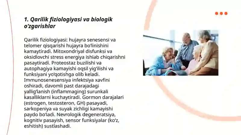 Qarilik fiziologiyasi va biologik o‘zgarishlar 3